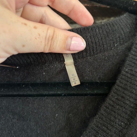 EUC Elie Tahari Black Cashmere & Merino Wool Blend Tie Sweater, Size M - Picture 5 of 6